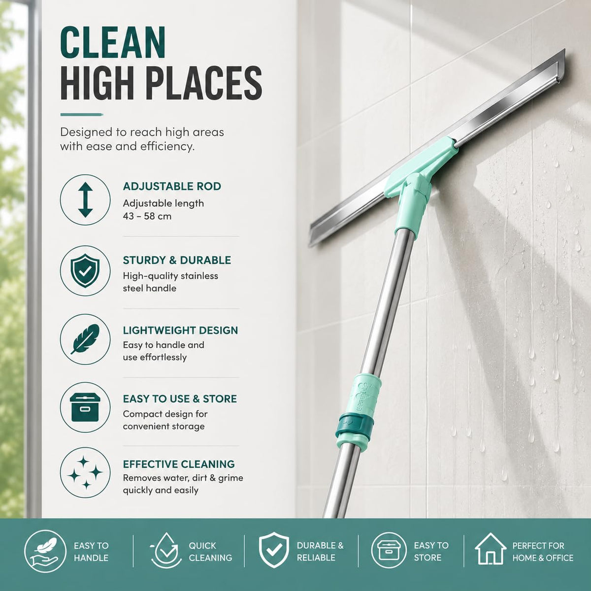 Rotating Bathroom Wiper 360
